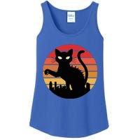 Catzilla Cat Japanese Sunset Retro Cute Ladies Essential Tank