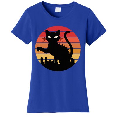 Catzilla Cat Japanese Sunset Retro Cute Women's T-Shirt