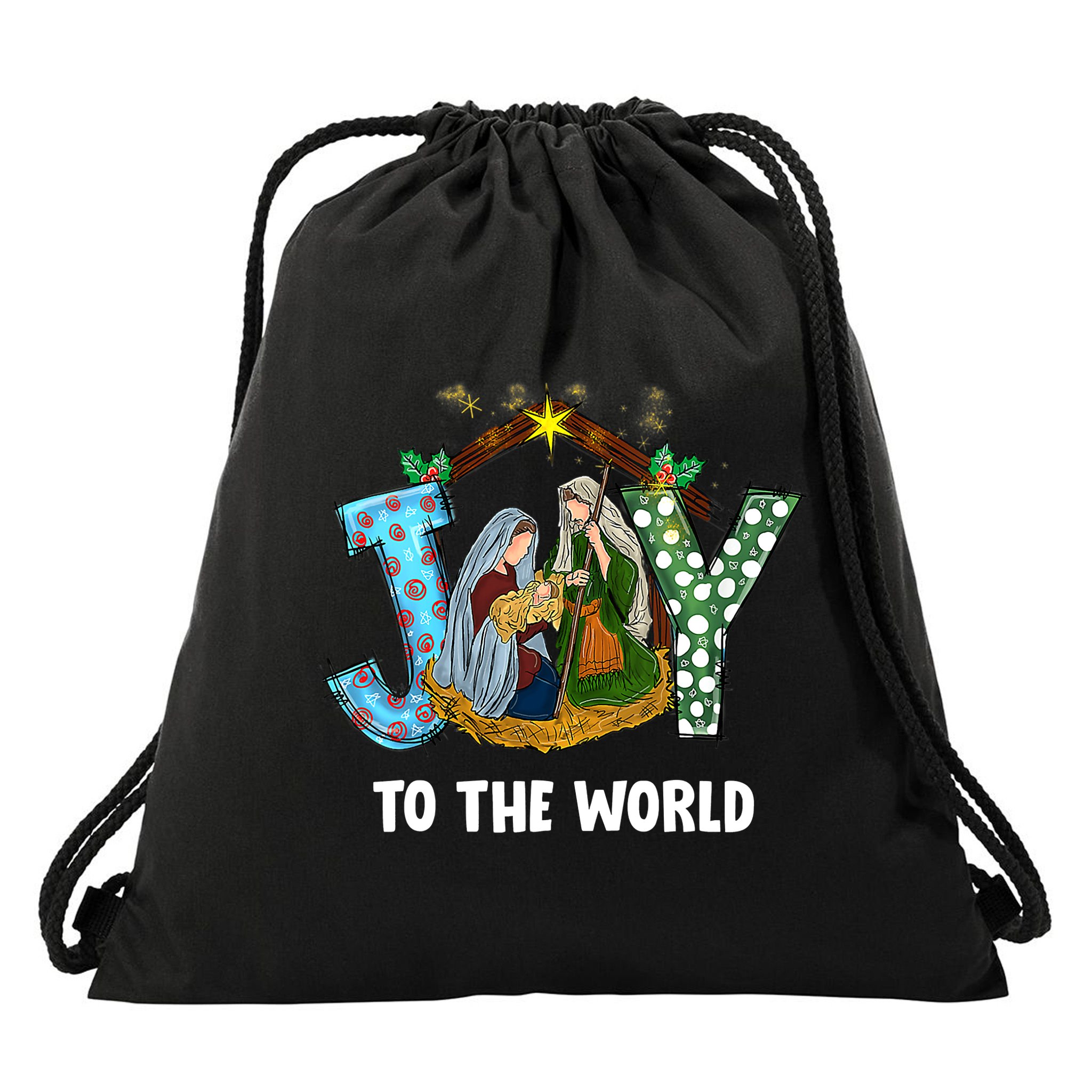 Christian Christmas Joy Jesus Nativity Scene Faith Gift Drawstring Bag