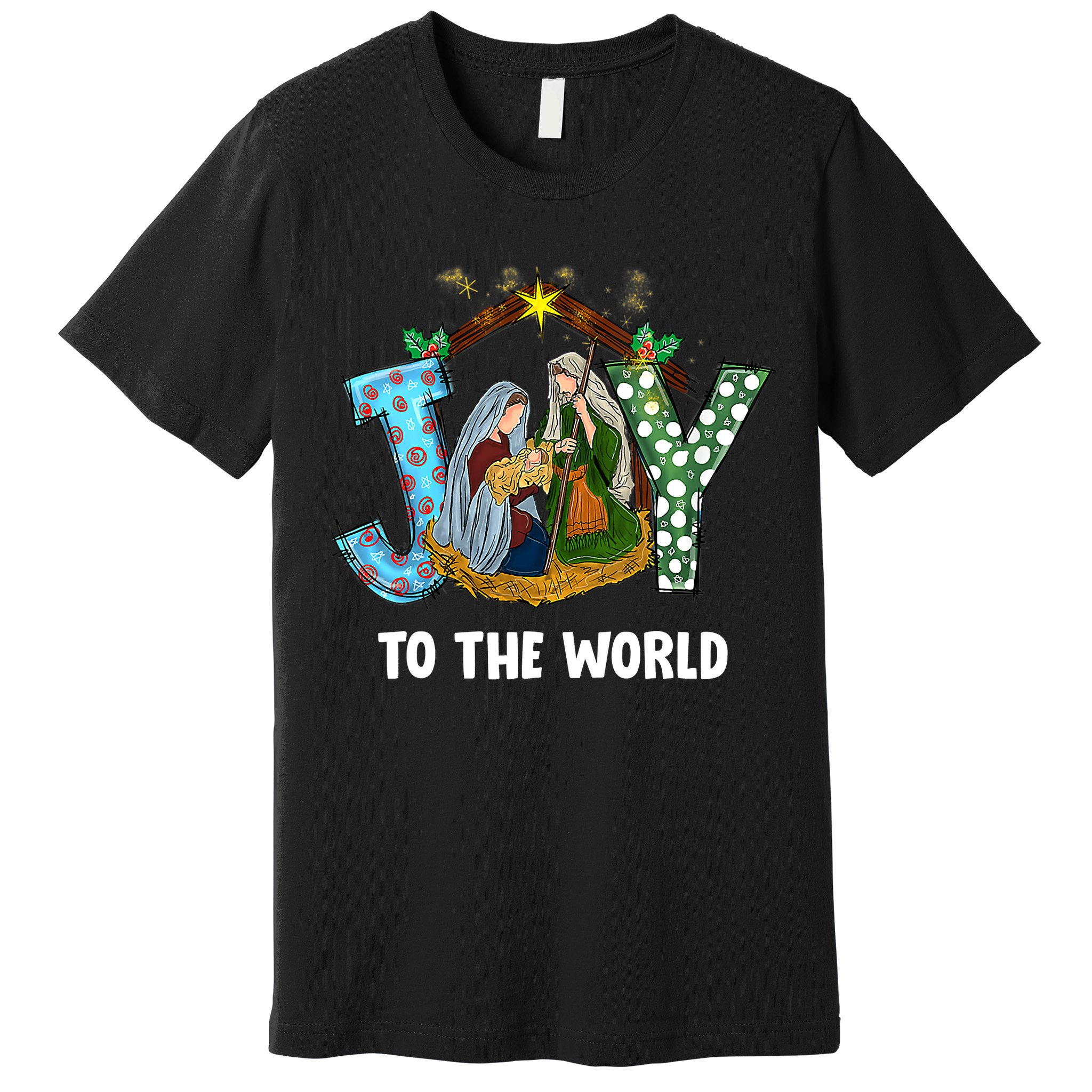 Christian Christmas Joy Jesus Nativity Scene Faith Gift Premium T-Shirt