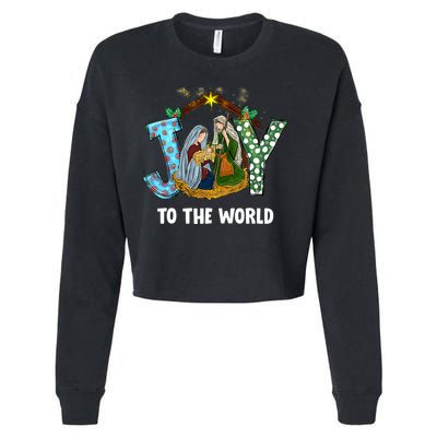 Christian Christmas Joy Jesus Nativity Scene Faith Gift Cropped Pullover Crew