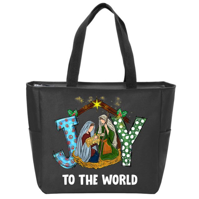 Christian Christmas Joy Jesus Nativity Scene Faith Gift Zip Tote Bag