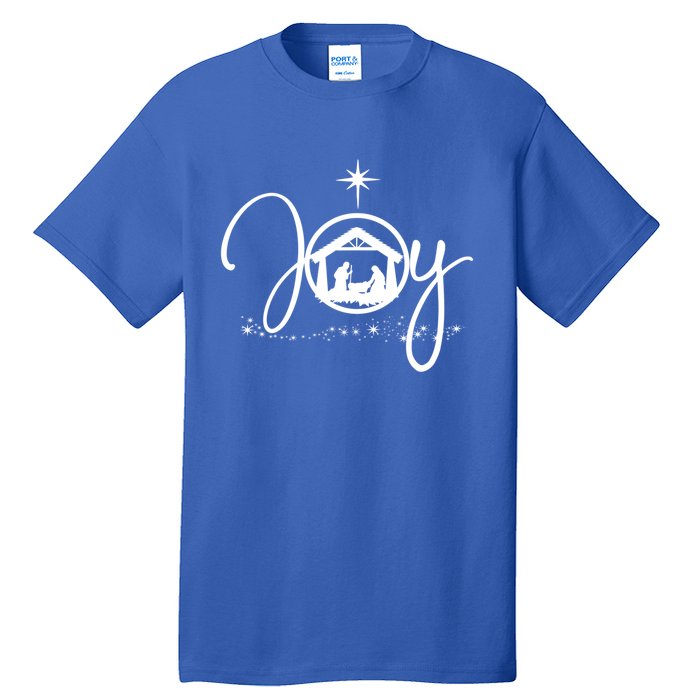 Christian Christmas Joy Jesus Nativity Scene Faith Gift Meaningful Gift Tall T-Shirt