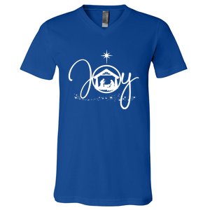 Christian Christmas Joy Jesus Nativity Scene Faith Gift Meaningful Gift V-Neck T-Shirt