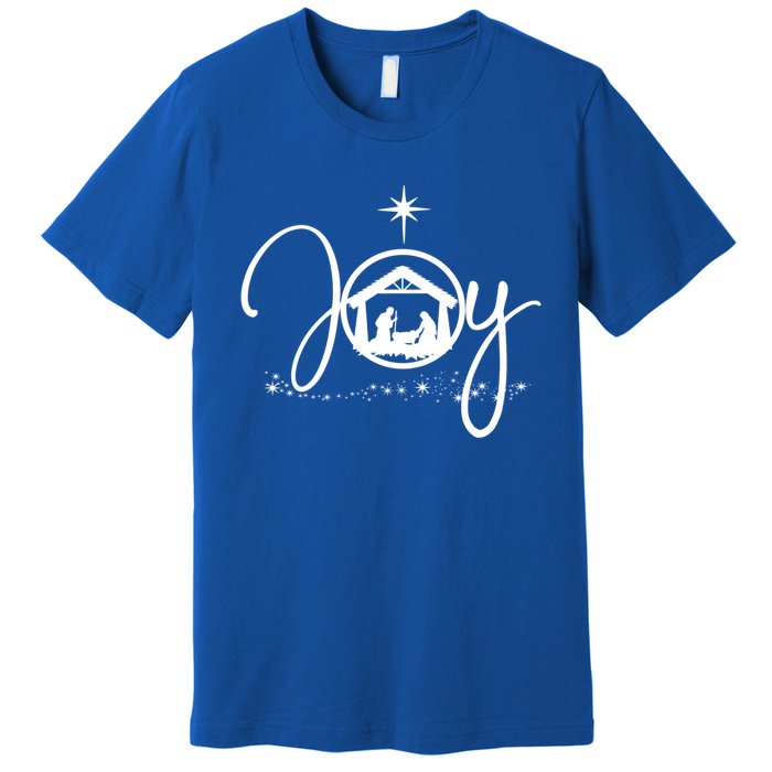 Christian Christmas Joy Jesus Nativity Scene Faith Gift Meaningful Gift Premium T-Shirt