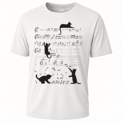 Cute Cat Kitty Playing Music Note Clef Musician Art Performance Shirt
