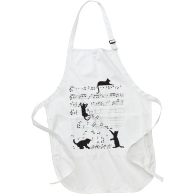 Cute Cat Kitty Playing Music Note Clef Musician Art Apron