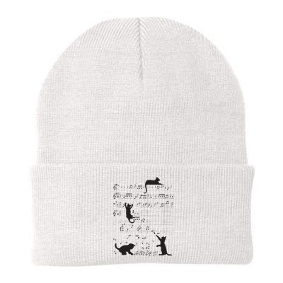 Cute Cat Kitty Playing Music Note Clef Musician Art Beanie