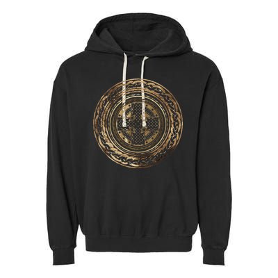 Celtic Cross Knot Irish Scottish Shield Warrior Graphic Garment-Dyed Fleece Hoodie