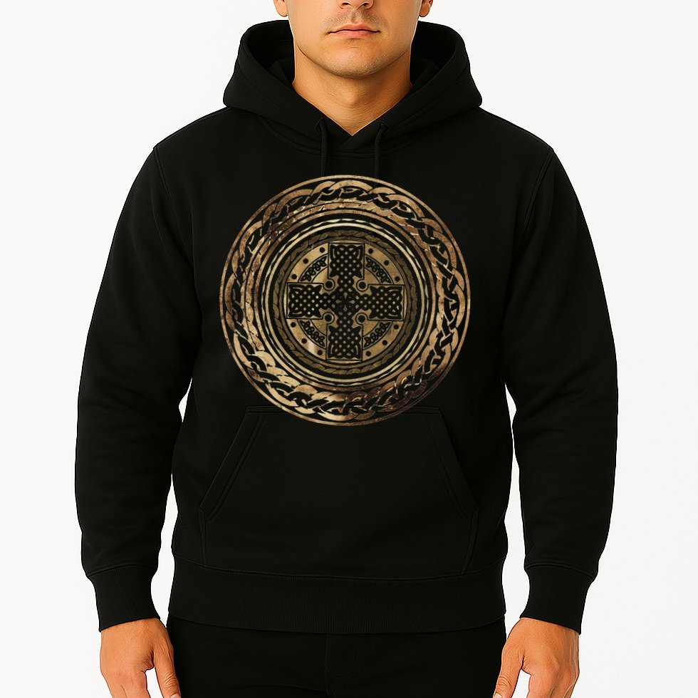 Celtic Cross Knot Irish Scottish Shield Warrior Graphic Hoodie