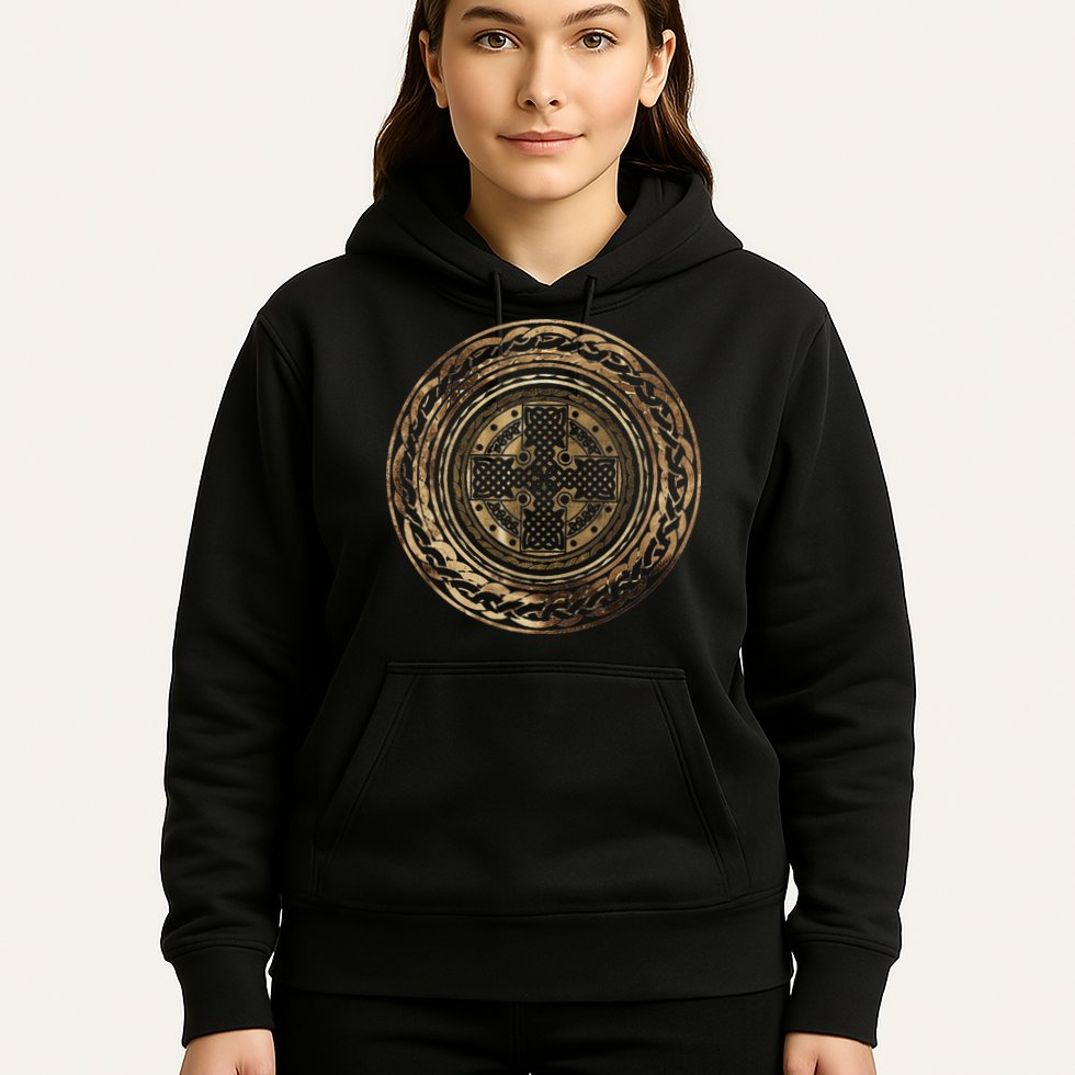 Celtic Cross Knot Irish Scottish Shield Warrior Graphic Hoodie