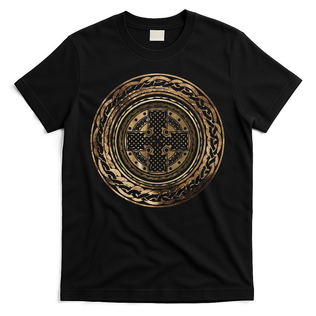 Celtic Cross Knot Irish Scottish Shield Warrior Graphic T-Shirt