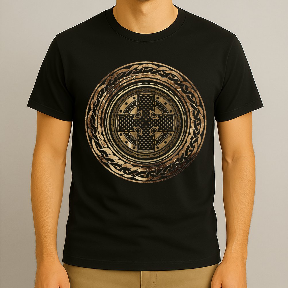 Celtic Cross Knot Irish Scottish Shield Warrior Graphic T-Shirt