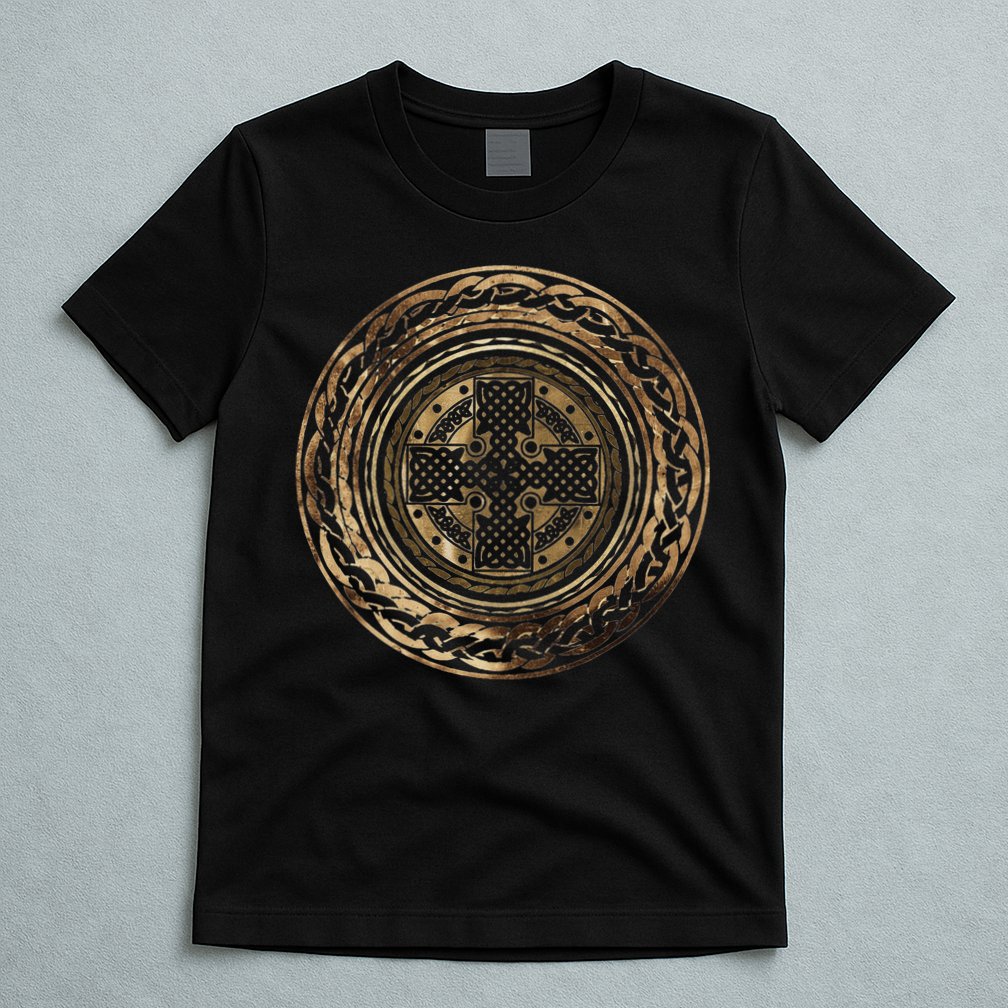 Celtic Cross Knot Irish Scottish Shield Warrior Graphic T-Shirt