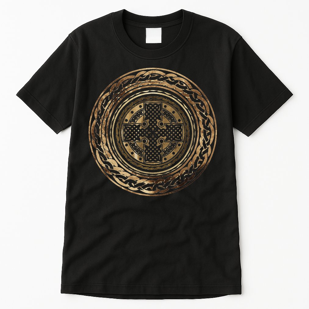 Celtic Cross Knot Irish Scottish Shield Warrior Graphic Tall T-Shirt
