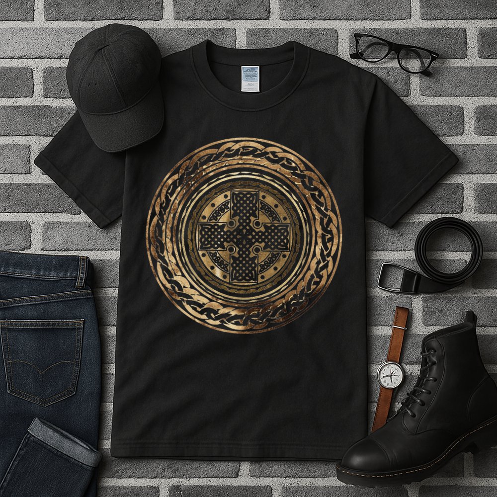Celtic Cross Knot Irish Scottish Shield Warrior Graphic Tall T-Shirt
