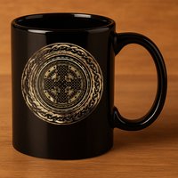 Celtic Cross Knot Irish Scottish Shield Warrior Graphic 11oz C Handle Ceramic Mug
