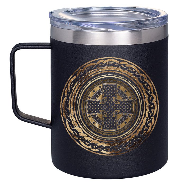 Celtic Cross Knot Irish Scottish Shield Warrior Graphic 12oz Stainless Steel Coffee Mug