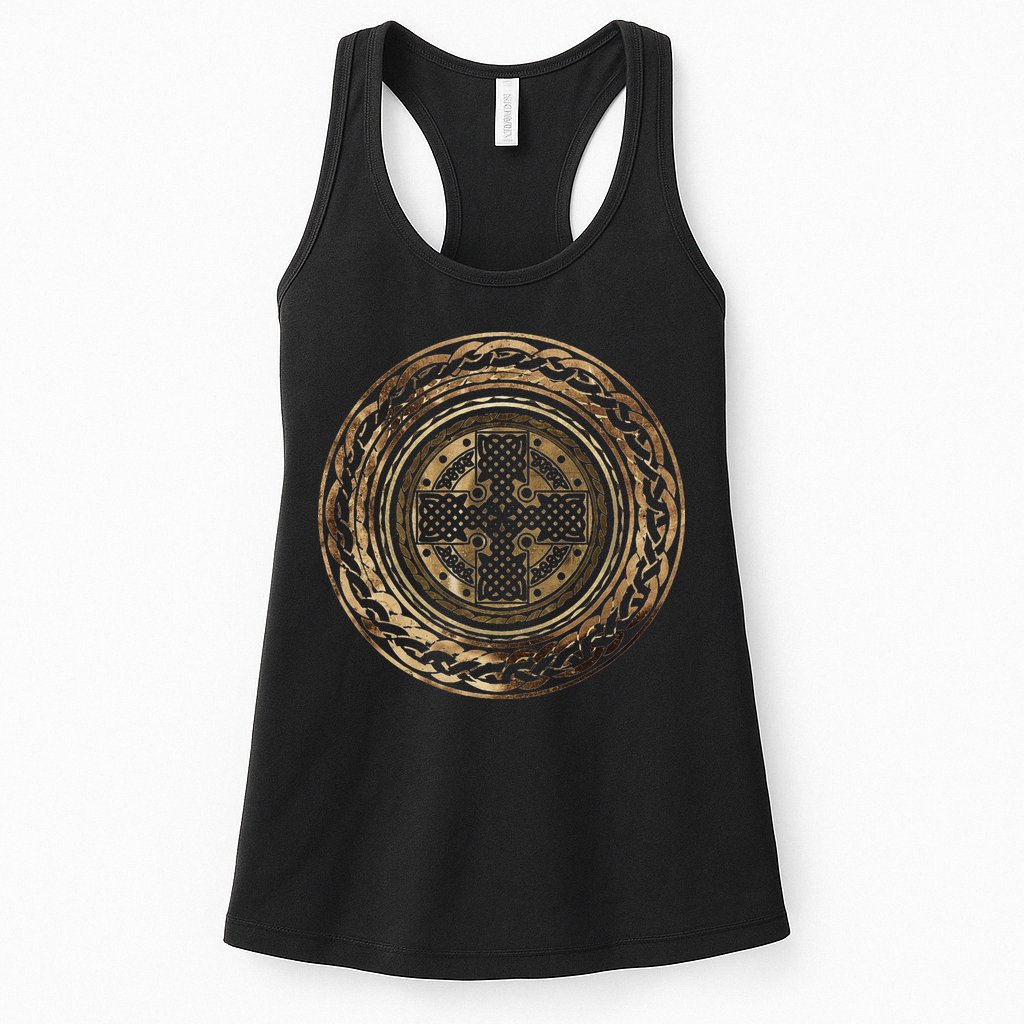 Celtic Cross Knot Irish Scottish Shield Warrior Graphic Womens Tank Top