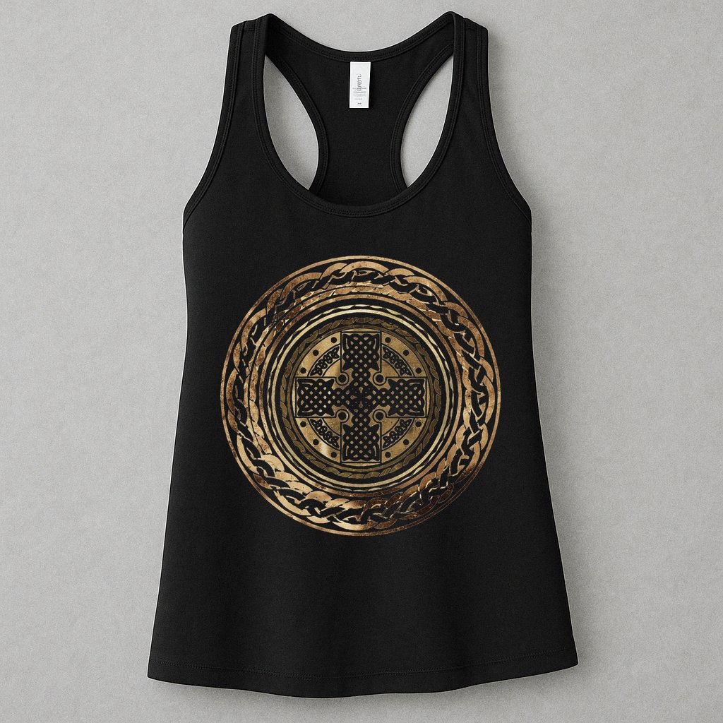 Celtic Cross Knot Irish Scottish Shield Warrior Graphic Womens Tank Top