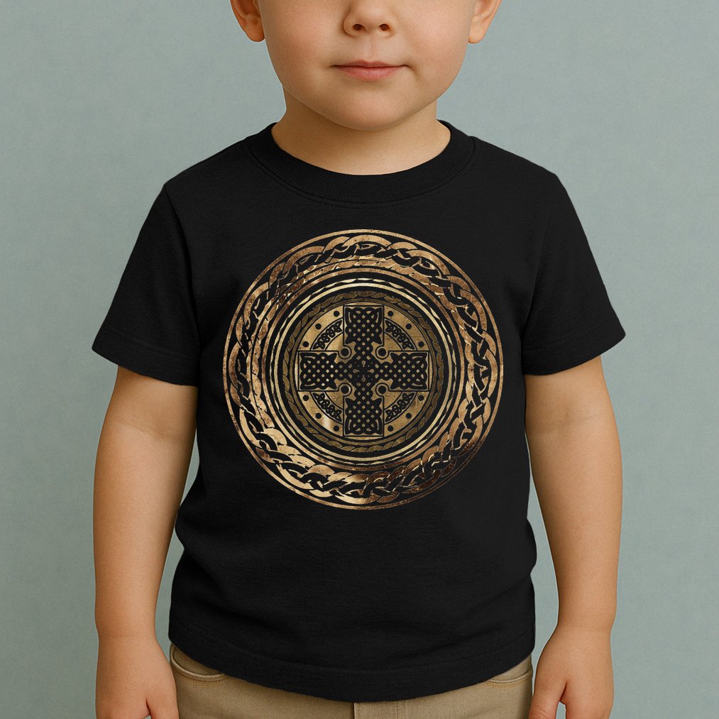 Celtic Cross Knot Irish Scottish Shield Warrior Graphic Toddler T-Shirt