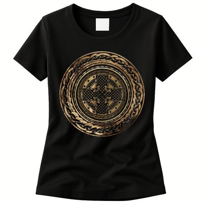 Celtic Cross Knot Irish Scottish Shield Warrior Graphic Womens T-Shirt