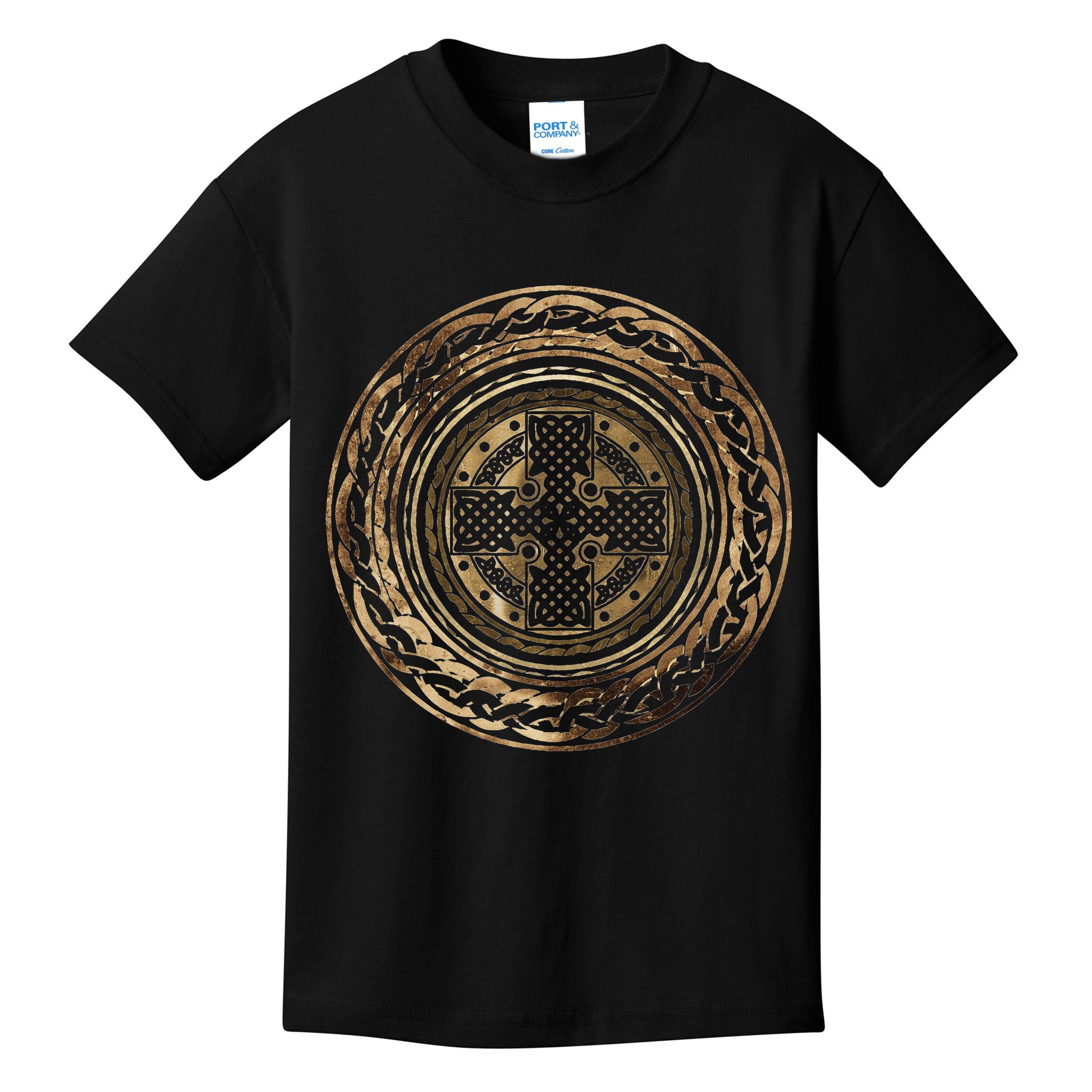 Celtic Cross Knot Irish Scottish Shield Warrior Graphic Kids T-Shirt