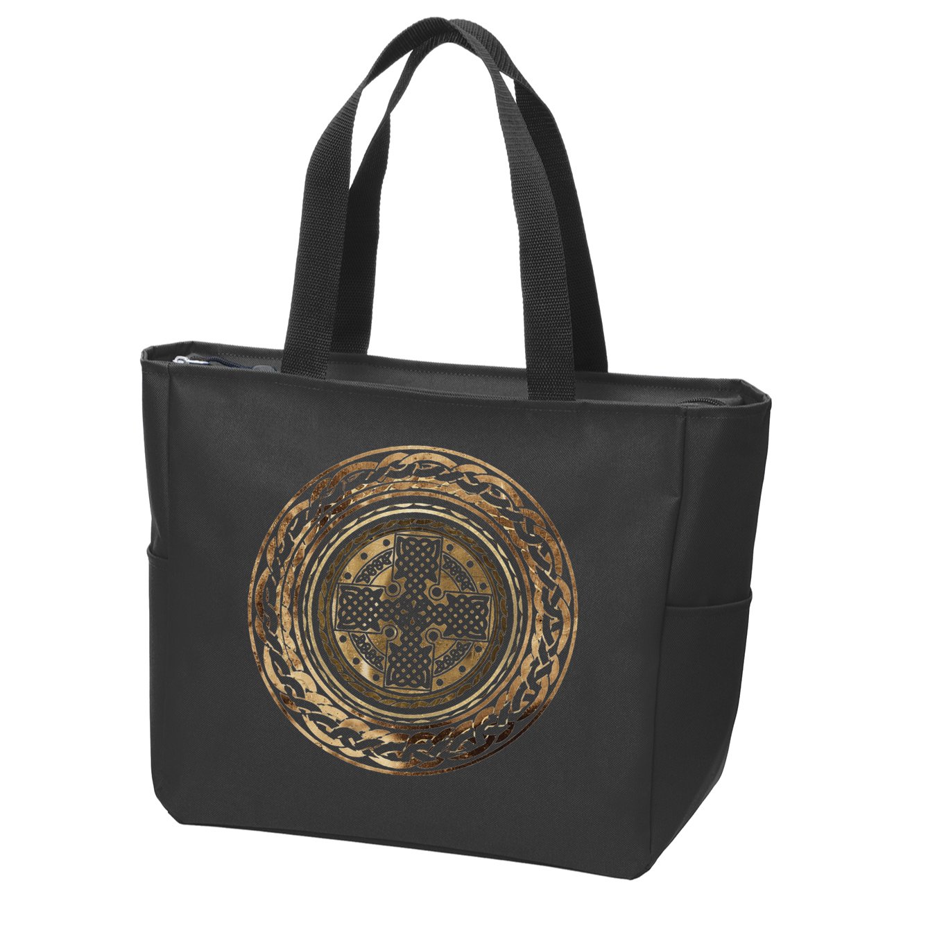 Celtic Cross Knot Irish Scottish Shield Warrior Graphic Zip Tote Bag