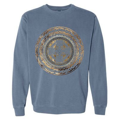 Celtic Cross Knot Irish Scottish Shield Warrior Graphic Garment-Dyed Sweatshirt
