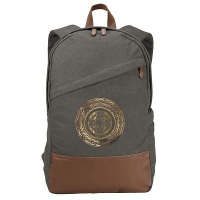 Celtic Cross Knot Irish Scottish Shield Warrior Graphic Cotton Canvas Backpack