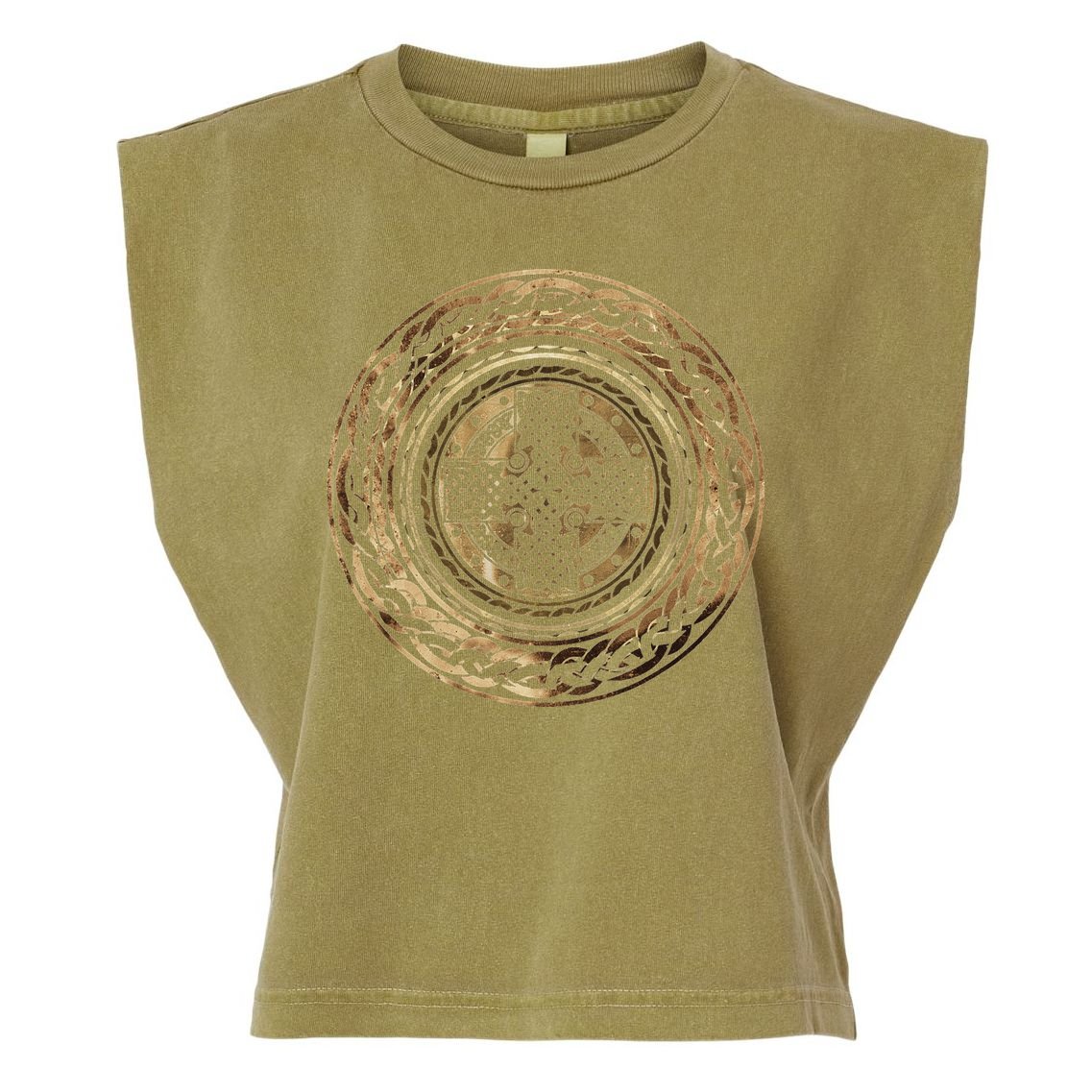 Celtic Cross Knot Irish Scottish Shield Warrior Graphic Garment-Dyed Women's Muscle Tee