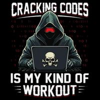 Cracking Codes Kind Of Workout Funny Cybersecurity Hacker Cropped Pullover Crew