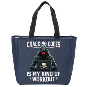 Cracking Codes Kind Of Workout Funny Cybersecurity Hacker Zip Tote Bag