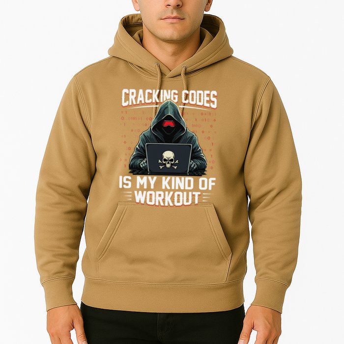 Cracking Codes Kind Of Workout Funny Cybersecurity Hacker Hoodie