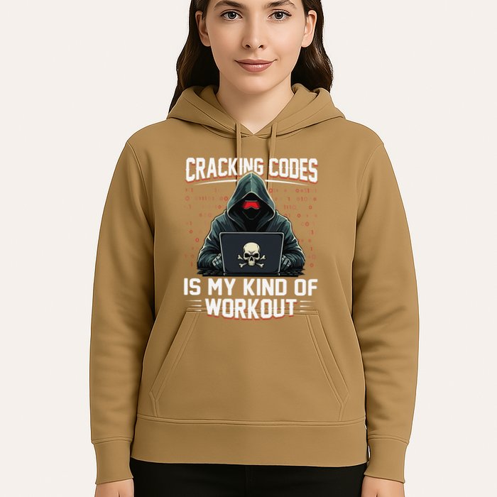 Cracking Codes Kind Of Workout Funny Cybersecurity Hacker Hoodie