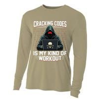 Cracking Codes Kind Of Workout Funny Cybersecurity Hacker Cooling Performance Long Sleeve Crew