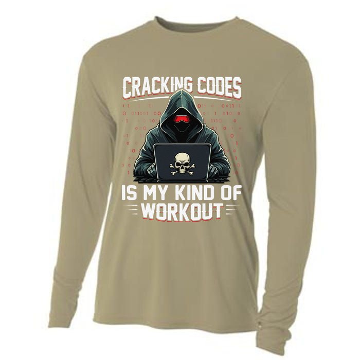 Cracking Codes Kind Of Workout Funny Cybersecurity Hacker Cooling Performance Long Sleeve Crew