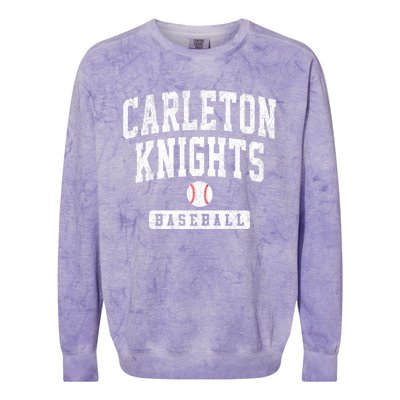 Carleton College Knights Baseball Arch Vintage Design Colorblast Crewneck Sweatshirt