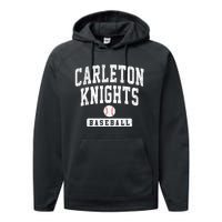 Carleton College Knights Baseball Arch Vintage Design Performance Fleece Hoodie