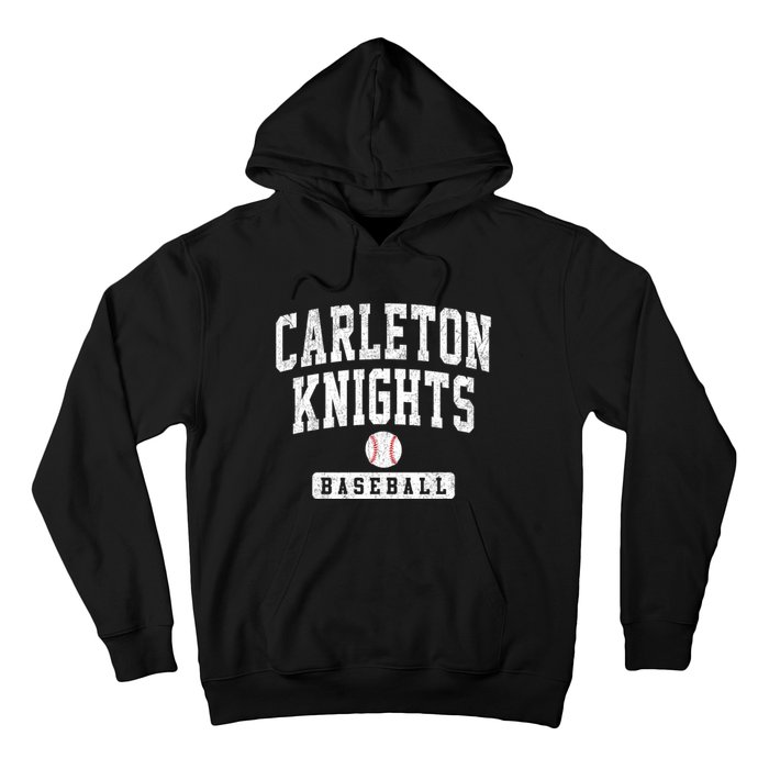 Carleton College Knights Baseball Arch Vintage Design Hoodie