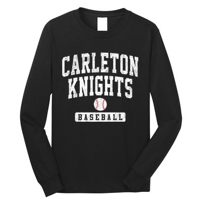 Carleton College Knights Baseball Arch Vintage Design Long Sleeve Shirt