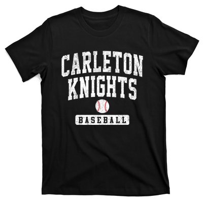 Carleton College Knights Baseball Arch Vintage Design T-Shirt