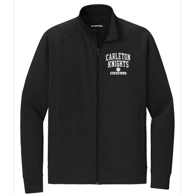 Carleton College Knights Baseball Arch Vintage Design Stretch Full-Zip Cadet Jacket