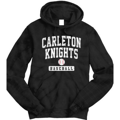 Carleton College Knights Baseball Arch Vintage Design Tie Dye Hoodie