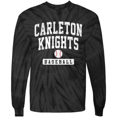 Carleton College Knights Baseball Arch Vintage Design Tie-Dye Long Sleeve Shirt