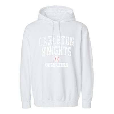 Carleton College Knights Baseball Arch Vintage Design Garment-Dyed Fleece Hoodie