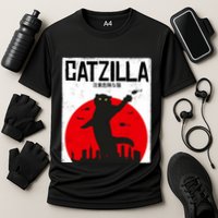 Catzilla Cat Kitten Feline Kitty Outfit Japan Movie Cooling Performance Crew T-Shirt