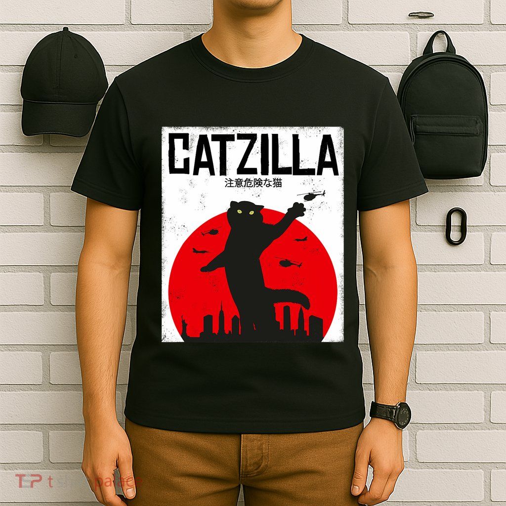 Catzilla Cat Kitten Feline Kitty Outfit Japan Movie T-Shirt