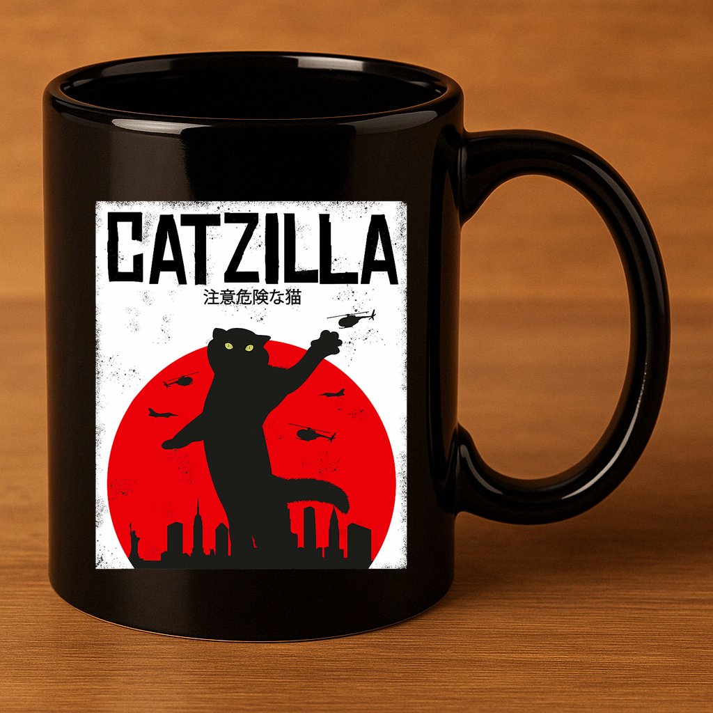 Catzilla Cat Kitten Feline Kitty Outfit Japan Movie 11oz C Handle Ceramic Mug