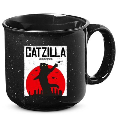 Catzilla Cat Kitten Feline Kitty Outfit Japan Movie 15oz Campfire Ceramic Mug